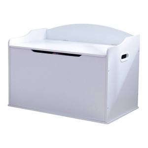 lot 8925 image: KidKraft Austin Wooden Toy BoxBench with Safety Hinged Lid  White