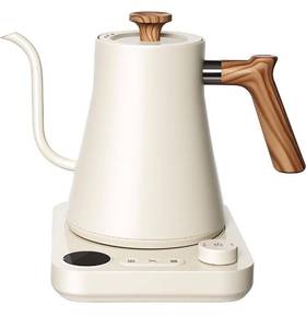 lot 8927 image: Gooseneck Electric Kettle with Temperature Control, 0.9L Pour Over Coffee Kettle, 1200W Fast Boil, Stainless Steel Interior, Auto Shut-Off & Boil-Dry Protection, for Coffee and Tea (beige)