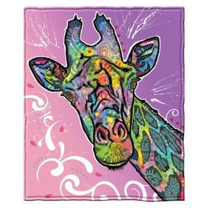 lot 8941 image: Dawhud Direct Colorful Giraffe Fleece Blanket for Bed, 50 x 60 Dean Russo Giraffe Fleece Throw Blanket for Women, Men and Kids - Super Soft Plush Giraffe Blanket Throw