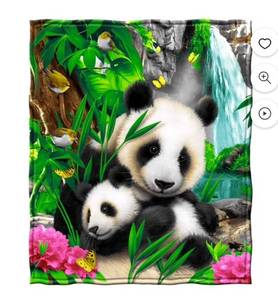 lot 8959 image: Dawhud Direct  Precious Pandas Super Soft Plush Fleece Throw 50�60