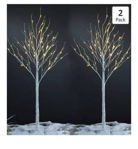 lot 5868 image: LIGHTSHARE 6 Feet 72L LED Birch Tree Lights, Pack of 2, Warm White, for Holiday Party and Christmas Decoration, Indoor and Outdoor Use