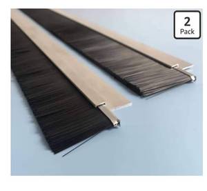 lot 5882 image: Two Pieces 39 Inch Long Garage Door Sweep Weather Striping, with h-Shape Aluminum Alloy Base Holder, Holding 4 Inch