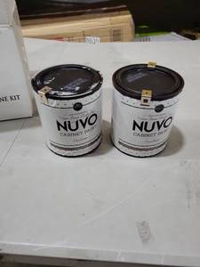 lot 5890 image: Nuvo Cabinet Paint, A Warm Greige (one full Quart)and one  half quart