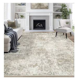 lot 5915 image: 8x10 Area Rugs for Living Room Rug Washable Abstract Large Rug for Dining Room Bedroom Carpet Non Slip 8 by 10 Indoor Modern Nursery Home Office Beige Brown