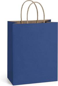 lot 4900 image: BagDream Navy Blue Gift Bags 8x4.25x10.5in, 100 Pcs Kraft Bags