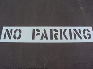 $85 12" No Parking Stencil, 12" Letters, 90" Span - American Striping
