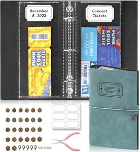 lot 4928 image: Blue PU Leather Ticket Stub Diary, 3-Hole Holder, 6x9 Album