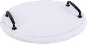 lot 4948 image: NIKKY HOME 11-Inch Rustic Wood Lazy Susan Turntable