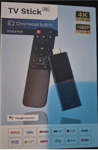 lot 4950 image: New In Box 4K Ultra HD TV Stick Plug N Play Android
