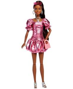 lot 4957 image: Barbie Deluxe Style Fashion Doll 6 in Metallic Coral Dress