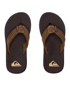 lot 6875 image: Quiksilver Boys Carver Suede Sandals - Brown - 13