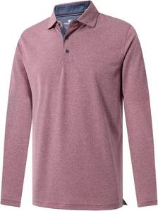 lot 6894 image: VEBOON Mens Polo Shirts Long Sleeve Cotton Blend Heather Moisture Wicking Casual Collared Shirts XL. Wine Heather