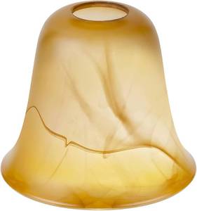 lot 6924 image: Cracks Amber Glass Shade, Lighting Fixture Accessory Lampshade Glass Replacement with 1-58-inch Opening Fitter