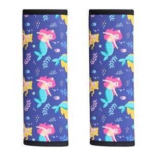 lot 6970 image: 2 Pack Seat Belt Covers for Kids, FRRIOTN Soft Comfort Seat Belt Cushion for Children, Cute Cartoon Pattern Car Seat Belt Pads (Mermaid)