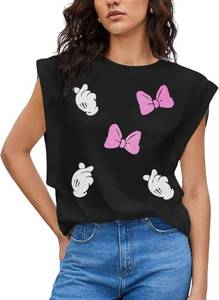 lot 6984 image: Magic Kingdom Tank Tops Women Sequin Magical Castle Shirt Fairy Graphic Tees Summer Vacation Sleeveless Top XXL