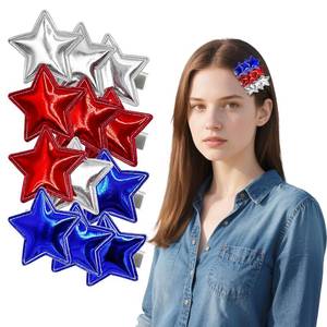 lot 7051 image: Red White and Blue Star Hair Clips for Women Girl y2k Hair Barrettes Hair Accessories for Thin Short Thick Hair 4 Sets