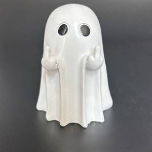 lot 7069 image: Halloween Ghost Statue Figurine - Small Spooky Halloween Cute Ghost Statue,