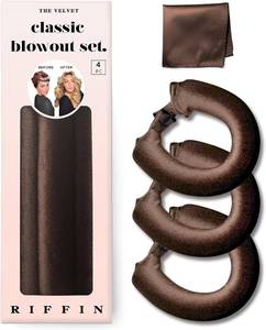lot 7075 image: Classic Heatless Curls Overnight Rods No Heat Hair Curlers Curling Iron Jumbo Flexi Rods Large Foam Hair Rollers for Long Short Hair to Sleep in with Satin Scarf Styling Tools Brown