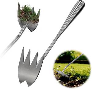 lot 7088 image: Gardening Hand Weeder Tools, 2025 New Weeding Artifact Uprooting Weeding Tool, 4-Teeth Garden Weed Puller Tool Stainless Steel Manual Weeders for Digging, Weed Removal