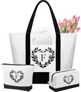 lot 7109 image: YOOLIFE Gifts for Women - Birthday Gifts for Women Mom Sister Teacher, F Initial Tote Bag, Mothers Day Gift for Wife Mother Grandma, Friend Teacher Wife Mom Birthday Gift, Mothers Day Basket
