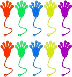 lot 7110 image: NOVIIML 50PCS Sticky Hands, Sticky Finger, Party Favors for Kids 4-8 and 5-12, 3 Years and up,Wacky Fun Stretchy Glitter Sticky Hands,Party Favors,Birthday Parties,Toys for Sensory Kids