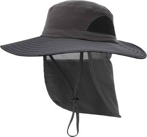 lot 7115 image: Double Couple Sun Hats for Men Women Fishing Hat with Neck Flap UPF 50 Breathable Waterproof Wide Brim Cap