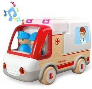 lot 13728 image: BELLOCHIDDO Wooden Toys Ambulance