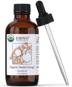 lot 13729 image: HBNO Organic Sweet Orange Essential Oil, 4 fl oz, 3 Pack