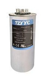 lot 13752 image: TZYYC 405 MFD 370V or 440V 405 MFD Dual Run Start Round AC Capacitor