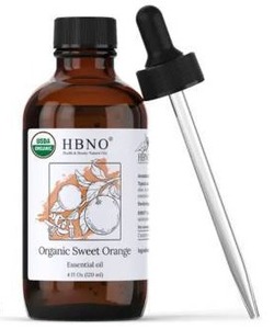 lot 13802 image: HBNO Organic Sweet Orange Essential Oil, 4 oz, 2 Pack