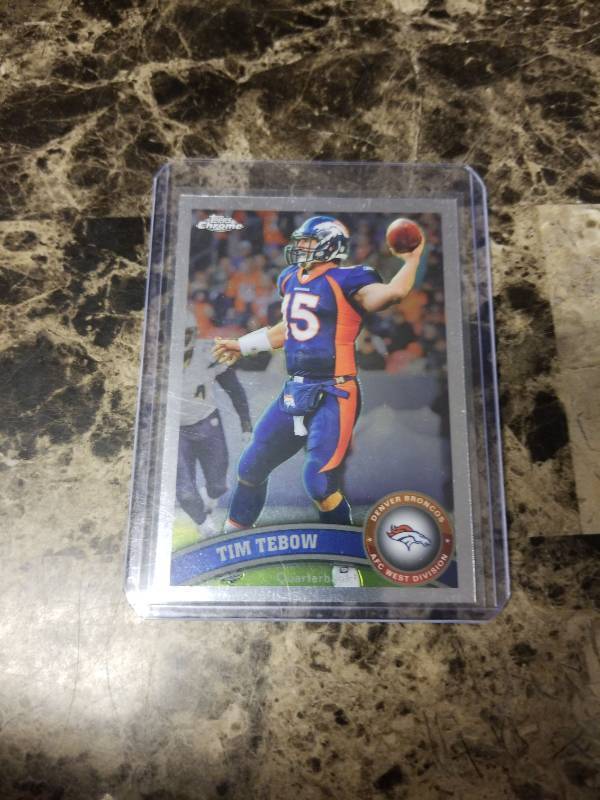 lot 387 image: 2011 Topps Chrome Tim Tebow Denver Broncos Football Card
