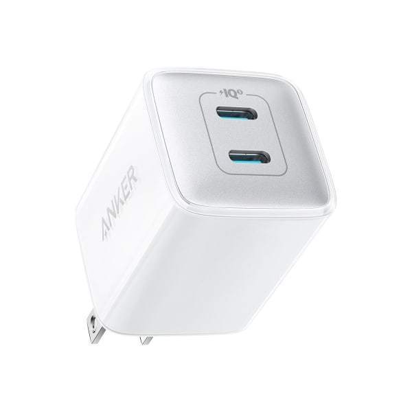 lot 1285 image: Anker 2-Port PowerPort III 40W Nano Pro Duo USB-C Power Delivery Wall Charger - White Lightweight, Smart Charging - Retail $40
