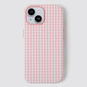 lot 1763 image: Hello Lux Gingham Phone Case - 17e16e151413 Pink - Retail $20