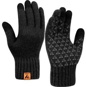 lot 1808 image: Vgogfly Winter Knit Gloves Warm Full Fingers Men Women with Upgraded Touch Screen - Anti-Slip Glove Fleece Lined - Retail $7