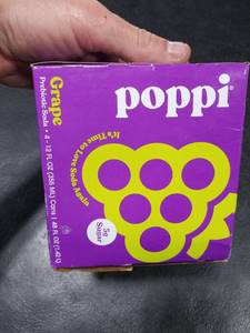 lot 1875 image: Poppi Grape Soda 4pk BB 8.17.25 - Retail $0