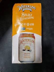 lot 1900 image: Waterloo Orange Vanilla Sparkling Water 8-Pack EXP 92725 - Retail $4