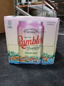 lot 1928 image: Rambler 96 fl oz Grapefruit Sparkling Water, Pack of 8 EXP 82425 - Retail $24