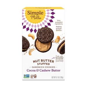 lot 1966 image: Simple Mills Gluten Free Cocoa & Cashew Cr�me Sandwich Cookies - 6.7oz BB 7625 - Retail $81