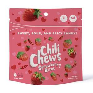 lot 1979 image: Chili Chews Valentines Candy Bites - Strawberry - 4oz BB 102526 - Retail $4