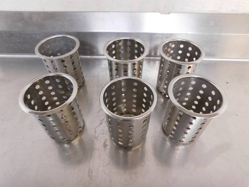 lot 1943C image: 6 Stainless Steel Flatware Caddies