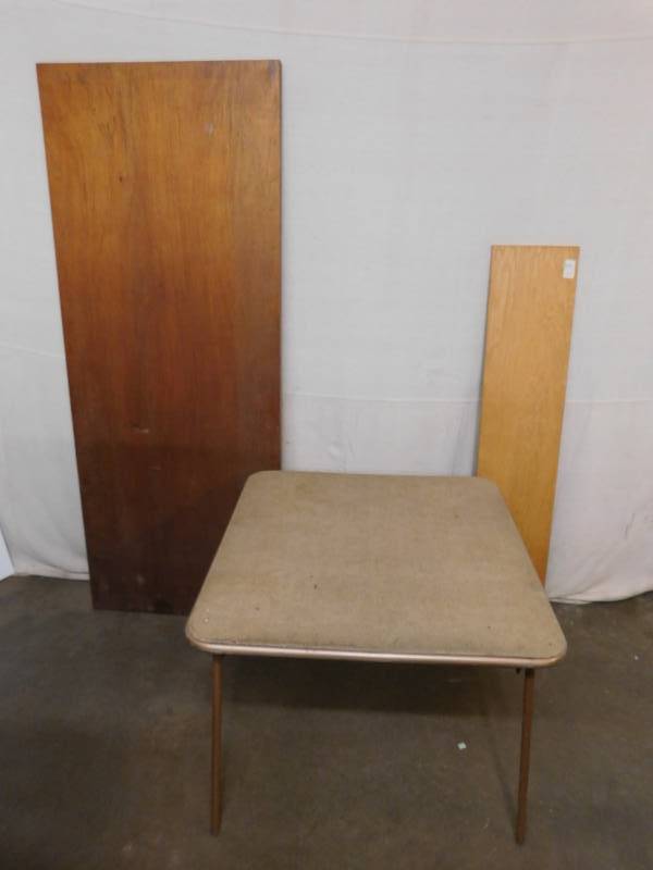 lot 1996 image: Folding Table and Wood Door