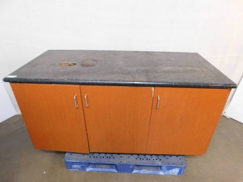 lot 2001 image: 3 Door Cabinet with Counter Top
