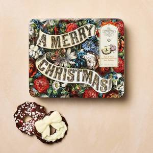 lot 2114 image: Dark & White Chocolate Peppermint Chocolate Bark Wreaths - 10oz -  BB 3.1.26 - Retail $15