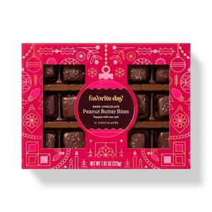 lot 2227 image: Dark Chocolate Peanut Butter Bites with Sea Salt - 7.87oz - Favorite Day BB 10.20.26 - Retail $10