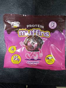 lot 2272 image: 3pks Prime Bites Mini Protein Mini Muffins Chocolate Fudge 3 Muffins Per Pack BB 1.21.27 - Retail $0