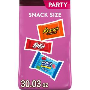 lot 2308 image: Reeses, Jolly Rancher, Kit Kat Assorted Snack Size Candy Party Bag - 30.03oz BB 10.25 - Retail $16