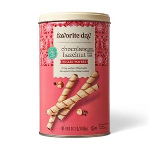 lot 2365 image: Christmas Chocolate Hazelnut Rolled Wafers - 14.1oz - Favorite Day BB 11.30.26 - Retail $5