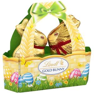 lot 2402 image: Lindt Gold Bunny Milk Chocolate Candy Easter Basket - 3.5oz BB 8.31.26 - Retail $18