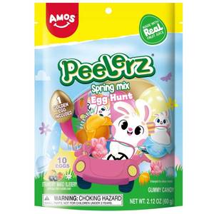 lot 2507 image: (2 PACK)- AMOS Peelerz Spring Mix Candy - Egg Hunt - 2.12oz10ct- (BB 31427) - Retail $5