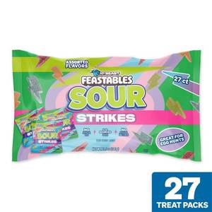 lot 2514 image: Feastables Assorted Flavor Sour Strike Candy - 13.5oz27ct (BB 101726) - Retail $9